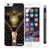 Apple Iphone 6 Plus 5.5 Inch Case Hard PC Skull Cool Zipper With White Shell Single Layer Protective Case (3)