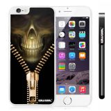 Apple Iphone 6 Plus 5.5 Inch Case Hard PC Skull Zipper With White Shell Single Layer Protective Case (4)