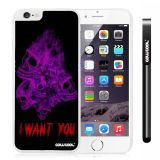 Apple Iphone 6 Plus 5.5 Inch Case Hard PC Purple Skull With Smoke With White Shell Single Layer Protective Case (6)