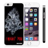 Apple Iphone 6 Plus 5.5 Inch Case Hard PC White Skull With Smoke I Want You Ghost With White Shell Single Layer  Protective Case (8)