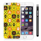 Apple Iphone 6 Plus 5.5 Inch Case Hard PC Cross matrix cute Skull With White Shell Single Layer Protective Case (Yellow)