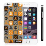 Apple Iphone 6 Plus 5.5 Inch Case Hard PC Cross matrix cute Skull With White Shell Single Layer Protective Case (Light brown)