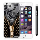 Apple Iphone 6 Plus 5.5 Inch Case Hard PC Gear zipper White Shell Single Layer Protective Case (1)