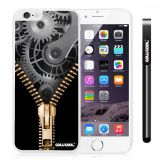 Apple Iphone 6 Plus 5.5 Inch Case Hard PC Watch Gear zipper White Shell Single Layer Protective Case (2)