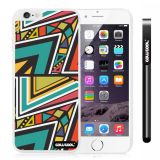 Apple Iphone 6 Plus 5.5 Inch Case Hard PC Colorful Triangle Interlaced Totem White Shell Single Layer Protective Case (8)