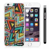 Apple Iphone 6 Plus 5.5 Inch Case Hard PC Colorful Interlaced Triangle Totem White Shell Single Layer Protective Case (10)