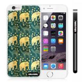 Apple Iphone 6 Plus 5.5 Inch Case Hard PC Mystery Elephant tribal Totem White Shell Single Layer Protective Case (11)