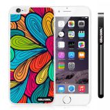 Apple Iphone 6 Plus 5.5 Inch Case Hard PC Colorful Petal Plaid Totem White Shell Single Layer Protective Case (13)