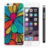 Apple Iphone 6 Plus 5.5 Inch Case Hard PC Colorful Petal tribal White Shell Single Layer Protective Case (15)