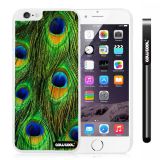 Apple Iphone 6 Plus 5.5 Inch Case Hard PC Colorful peacocks feathers White Shell Single Layer Protective Case (8)