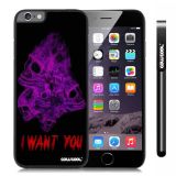 Apple Iphone 6 Plus 5.5 Inch Case Hard PC Purple Skull With Smoke With Black Shell Single Layer Protective Case (6)