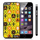 Apple Iphone 6 Plus 5.5 Inch Case Hard PC Cross matrix cute Skull With Black Shell Single Layer Protective Case (Yellow)