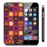 Apple Iphone 6 Plus 5.5 Inch Case Hard PC Cross matrix cute Skull With Black Shell Single Layer Protective Case (Purple)