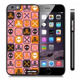 Apple Iphone 6 Plus 5.5 Inch Case Hard PC Cross matrix cute Skull With Black Shell Single Layer Protective Case (Pink)