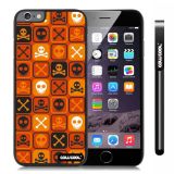 Apple Iphone 6 Plus 5.5 Inch Case Hard PC Cross matrix cute Skull With Black Shell Single Layer Protective Case (Orange)