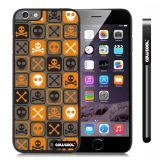 Apple Iphone 6 Plus 5.5 Inch Case Hard PC Cross matrix cute Skull With Black Shell Single Layer Protective Case (Brown)