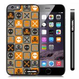 Apple Iphone 6 Plus 5.5 Inch Case Hard PC Cross matrix cute Skull With Black Shell Single Layer Protective Case (Light brown)