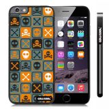 Apple Iphone 6 Plus 5.5 Inch Case Hard PC Cross matrix cute Skull With Black Shell Single Layer Protective Case (Sky Blue)