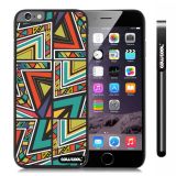 Apple Iphone 6 Plus 5.5 Inch Case Hard PC Colorful Interlaced Triangle Totem Black Shell Single Layer Protective Case (10)