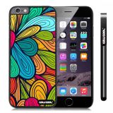 Apple Iphone 6 Plus 5.5 Inch Case Hard PC Colorful Petal tribal Black Shell Single Layer Protective Case (15)