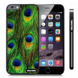 Apple Iphone 6 Plus 5.5 Inch Case Hard PC Colorful peacocks feathers Black Shell Single Layer Protective Case (8)