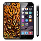 Apple Iphone 6 Plus 5.5 Inch Case Hard PC Colorful feathers Black Shell Single Layer Protective Case (12)