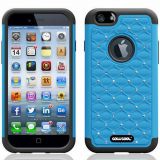 Apple iphone 6 Plus [5.5 inch] Case Silicone With Hard Plastic Starry Sky Pattern Glitter Studded Diamond 3in1 Hybrid High Impact Protective Case (Sky Blue)