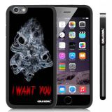 Apple iphone 6 4.7 Inch Soft Silicone White Skull With Smoke I Want You Ghost With Black Shell Single Layer  Protective Case (8)