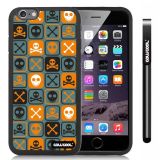 Apple iphone 6 4.7 Inch Soft Silicone Cross matrix cute Skull With Black Shell Single Layer Protective Case (Sky Blue)