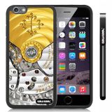 Apple iphone 6 4.7 Inch Soft Silicone Golden Gear Black Shell Single Layer Protective Case (3)