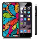 Apple iphone 6 4.7 Inch Soft Silicone Colorful Petal tribal Black Shell Single Layer Protective Case (15)