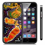 Apple iphone 6 4.7 Inch Soft Silicone Colorful kid Watercolor Fish Competition food Black Shell Single Layer Protective Case (19)