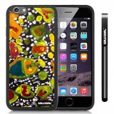 Apple iphone 6 4.7 Inch Soft Silicone Colorful kid Watercolor Fish Competition food Black Shell Single Layer Protective Case (21)