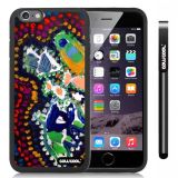 Apple iphone 6 4.7 Inch Soft Silicone Colorful kid Watercolor Fish Competition food Black Shell Single Layer Protective Case (24)