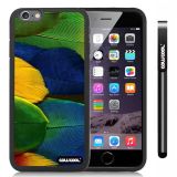 Apple iphone 6 4.7 Inch Soft Silicone Colorful feathers Black Shell Single Layer Protective Case (3)