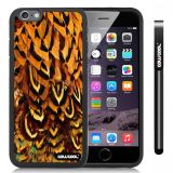 Apple iphone 6 4.7 Inch Soft Silicone Colorful feathers Black Shell Single Layer Protective Case (12)