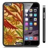 Apple iphone 6 4.7 inch Case Hard Golden Flower Black Shell Single Layer Protective Case (Style2)