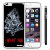 Apple iphone 6 4.7 Inch Soft Silicone White Skull With Smoke I Want You Ghost With Transparent Shell Single Layer  Protective Case (8)