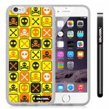 Apple iphone 6 4.7 Inch Soft Silicone Cross matrix cute Skull With Transparent Shell Single Layer Protective Case (Yellow)