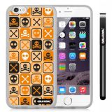 Apple iphone 6 4.7 Inch Soft Silicone Cross matrix cute Skull With Transparent Shell Single Layer Protective Case (Light Orange)