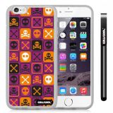 Apple iphone 6 4.7 Inch Soft Silicone Cross matrix cute Skull With Transparent Shell Single Layer Protective Case (Purple)