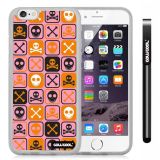 Apple iphone 6 4.7 Inch Soft Silicone Cross matrix cute Skull With Transparent Shell Single Layer Protective Case (Pink)