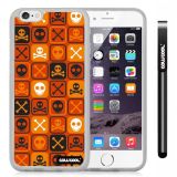 Apple iphone 6 4.7 Inch Soft Silicone Cross matrix cute Skull With Transparent Shell Single Layer Protective Case (Orange)