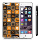 Apple iphone 6 4.7 Inch Soft Silicone Cross matrix cute Skull With Transparent Shell Single Layer Protective Case (Brown)