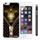 Apple iphone 6 4.7 Inch Soft Silicone Skull Cool Zipper With White Shell Single Layer Protective Case (3)