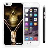 Apple iphone 6 4.7 Inch Soft Silicone Skull Zipper With White Shell Single Layer Protective Case (4)