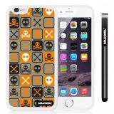 Apple iphone 6 4.7 Inch Soft Silicone Cross matrix cute Skull With White Shell Single Layer Protective Case (Light brown)