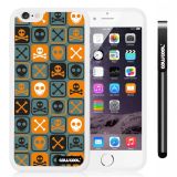 Apple iphone 6 4.7 Inch Soft Silicone Cross matrix cute Skull With White Shell Single Layer Protective Case (Sky Blue)