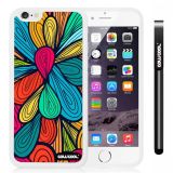 Apple iphone 6 4.7 Inch Soft Silicone Colorful Petal Plaid Totem White Shell Single Layer Protective Case (13)