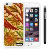 Apple iphone 6 4.7 inch Case Hard Golden Flower White Shell Single Layer Protective Case (Style2)